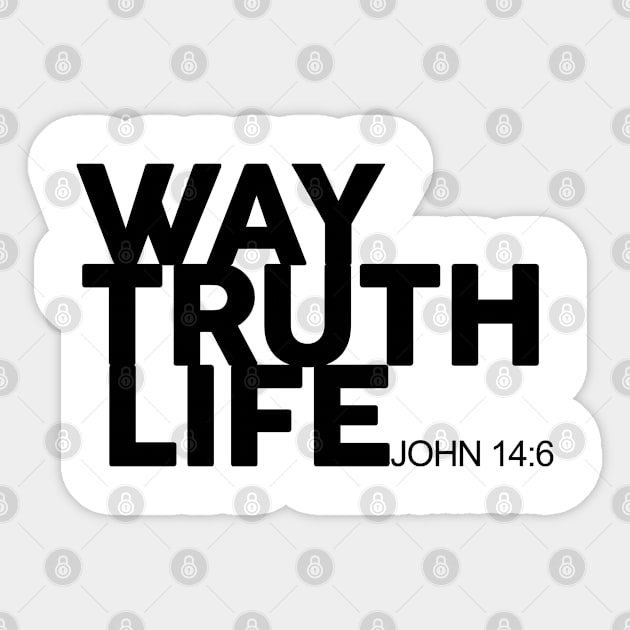 WAY TRUTH LIFE - Bible - D3 Designs Sticker by D3Apparels